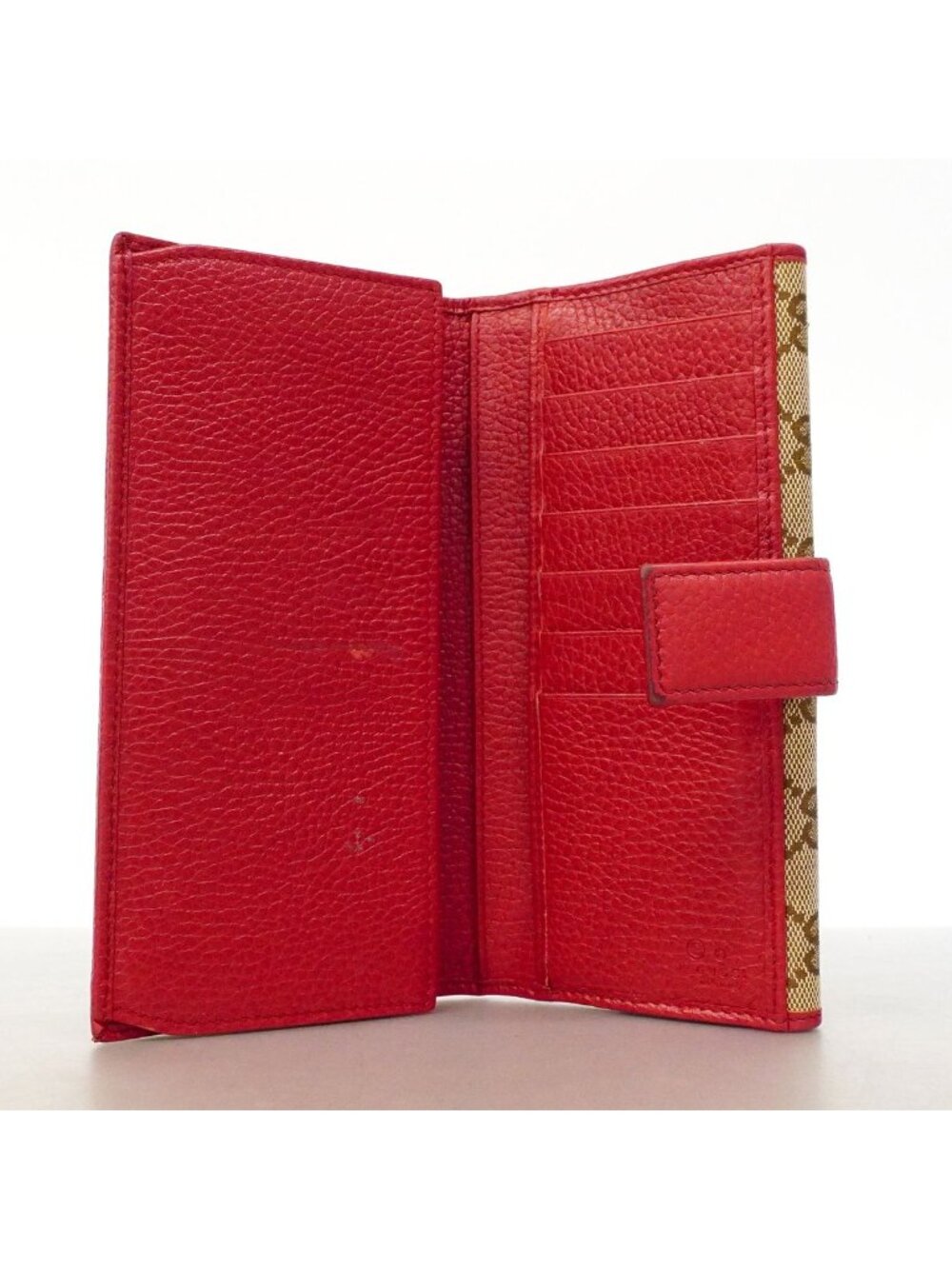 Gucci Wallet GG Canvas Beige Red Gold - Picture 4 of 10